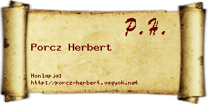 Porcz Herbert névjegykártya